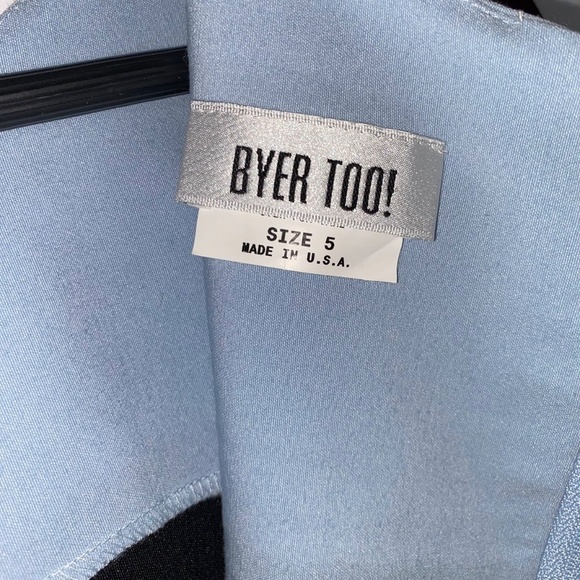 NWT Vintage Byer Too! Color Block Poplin Bengaline Blue Black Mini Dress size 5 - Picture 6 of 8